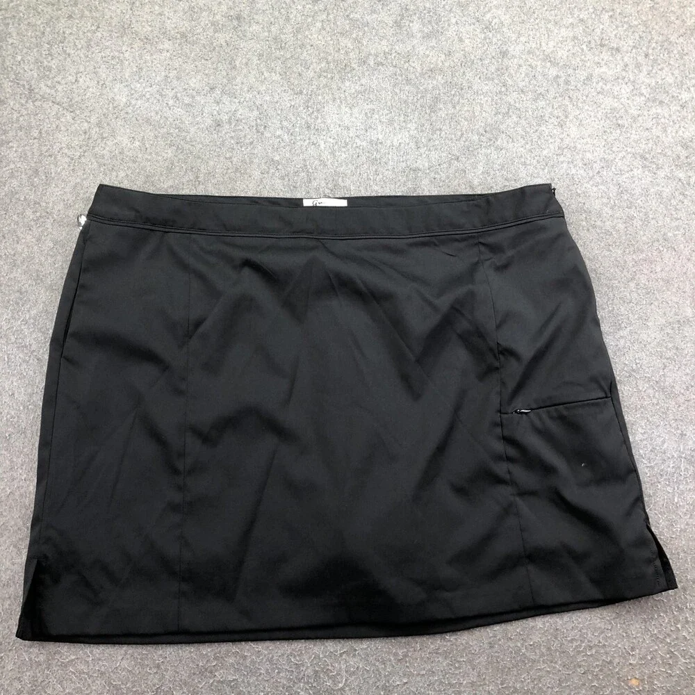 Greg Norman Skirt Womens 20W Black Stretch Lined Pockets Knee Length Career